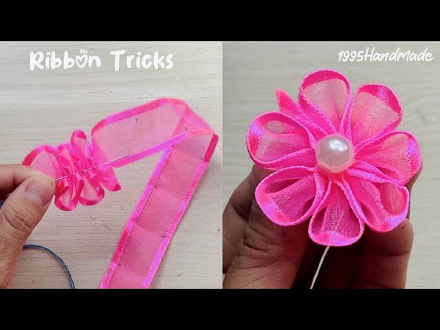 DIY Ribbon Flowers - Super Easy Ribbon Flower Making - How to make ribbon  crafts 