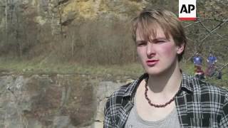 Slackline festival in old Czech quarry Slackline festival in old Czech quarry