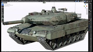 Battle Tank 3D modeling process (Leopard 2A5)  Blender timelapse