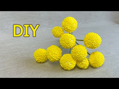 DIY Craspedia spherical Decor and DIY FOAM EASY and EASY 5 minute craft