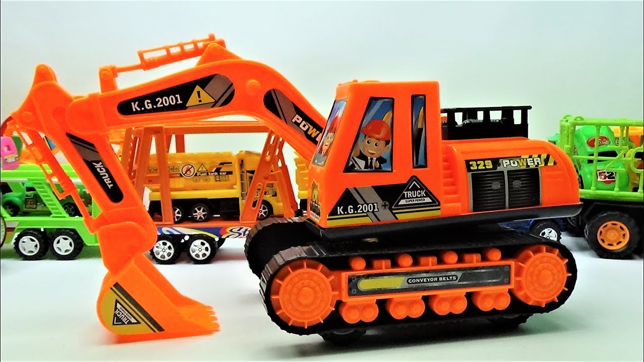 red excavator toy