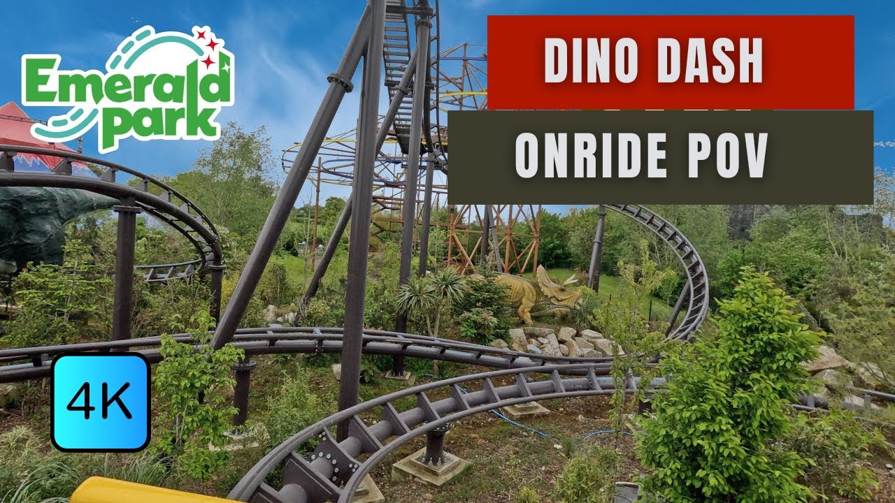Dino Dash Front Row POV 4K Onride Emerald Park YouTube