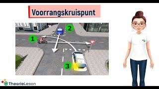 Voorrangsregels op een voorrangskruispunt - CBR auto theorievragen