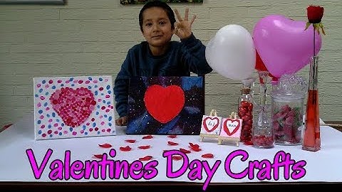 Valentines day crafts/Valentines button heart / Valentines Day canvas painting ideas