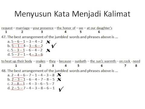 Contoh Soal Menyusun  Kata Acak  Bahasa Inggris Kumpulan 