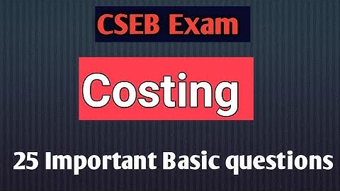 Costing/ Most important 25 basic questions/Cooperative Bank Assistant Secretary/Junior Clerk Exams