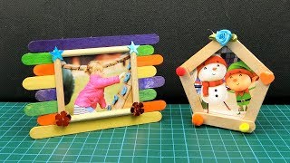 3 Easy &amp; Quick DIY Photo Frames - Popsicle Stick Crafts #38