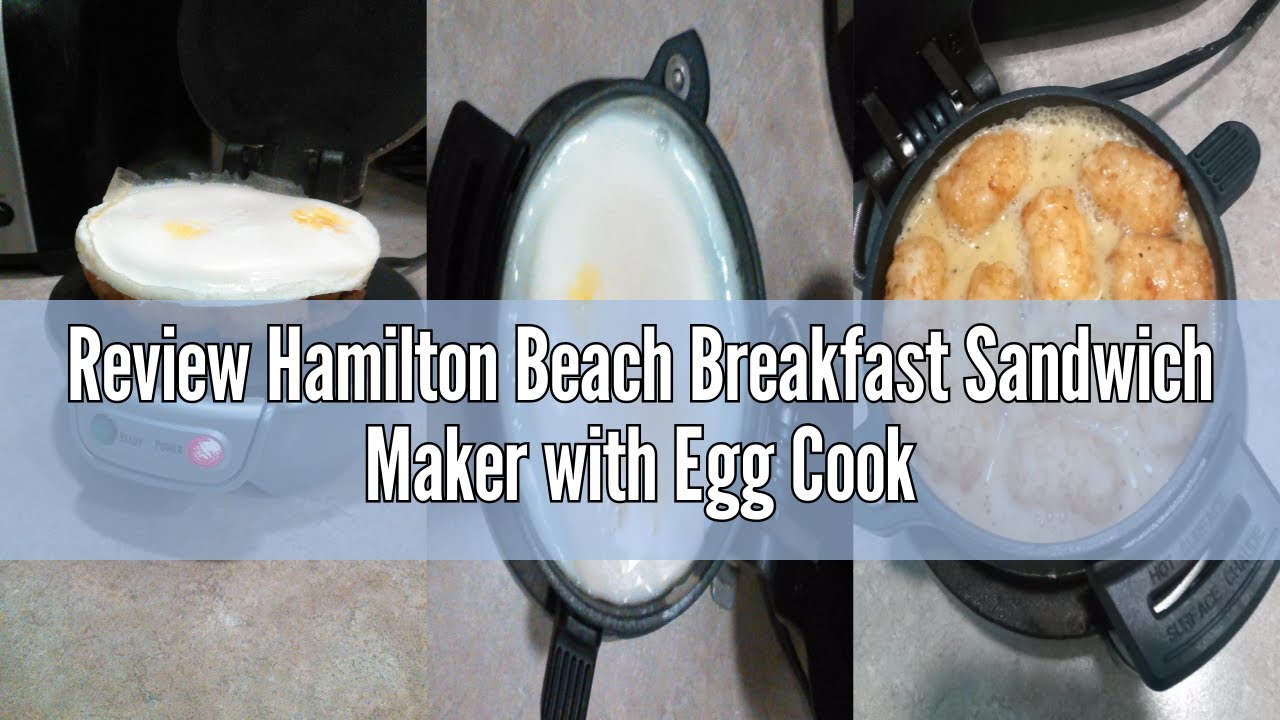 Review Hamilton Beach Breakfast Sandwich Maker with Egg Cooker Ring, Customize Ingredients, English