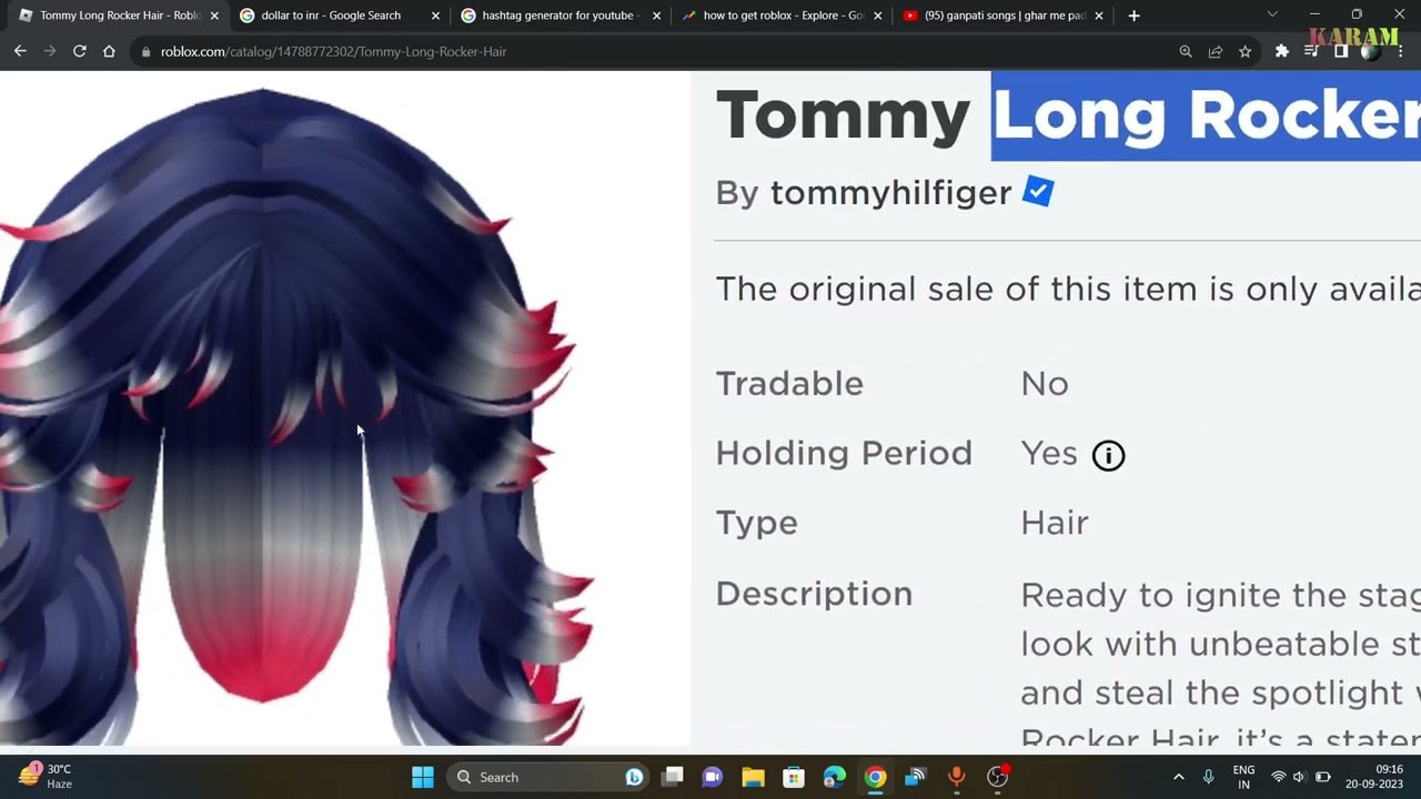 Free Limited UGC  How To Get The Tommy Long Rocker Hair in Tommy