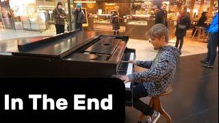 In The End - Linkin Park performed by 12 year-old pianist - Street Piano - Piano in Public