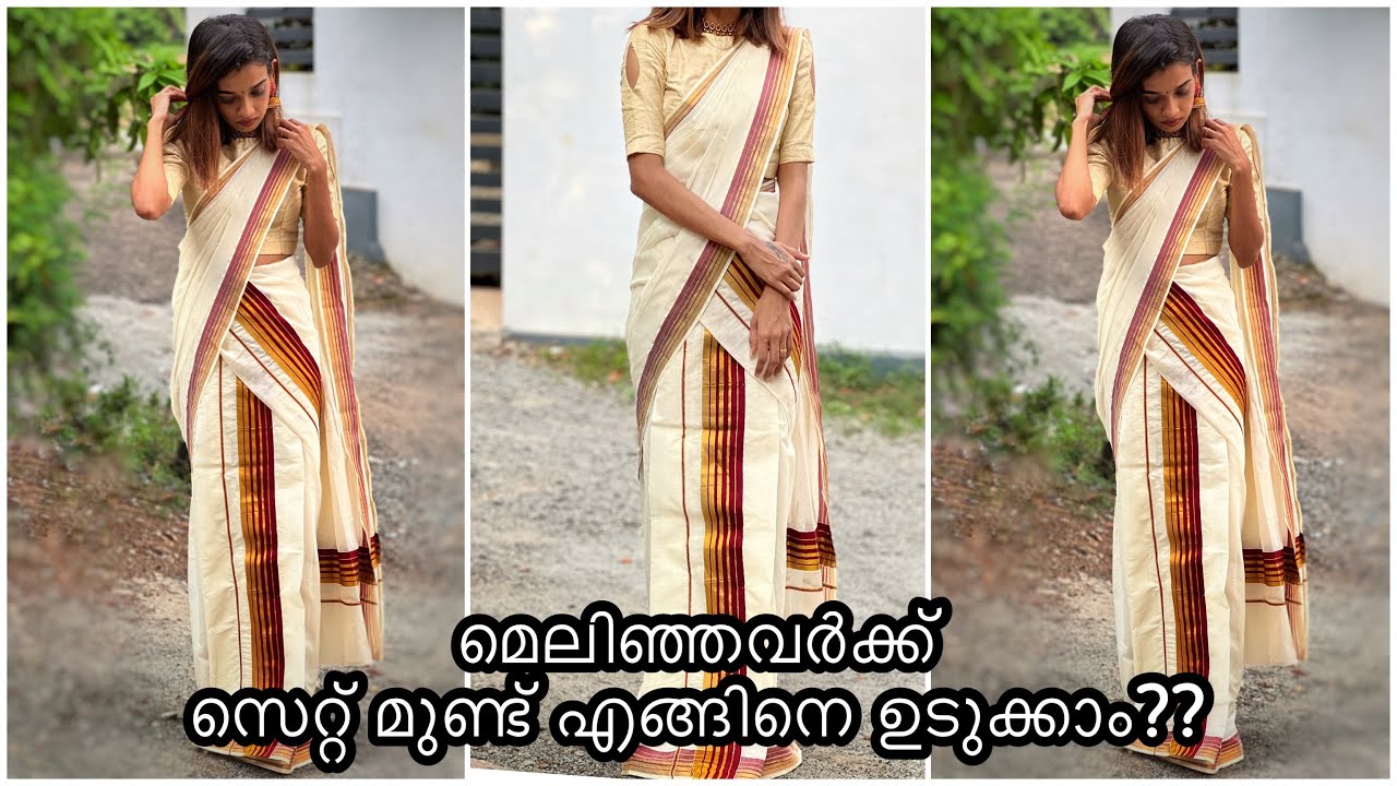 Self Sett mundu draping for lean people 😇
