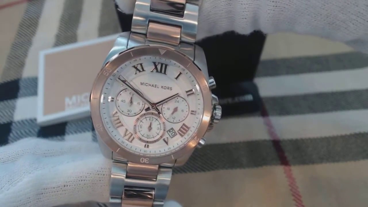 Women's Michael Kors Brecken Rose Steel Chronograph Watch MK6368 - YouTube