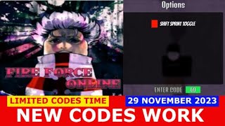 Fire Force Online codes December 2023