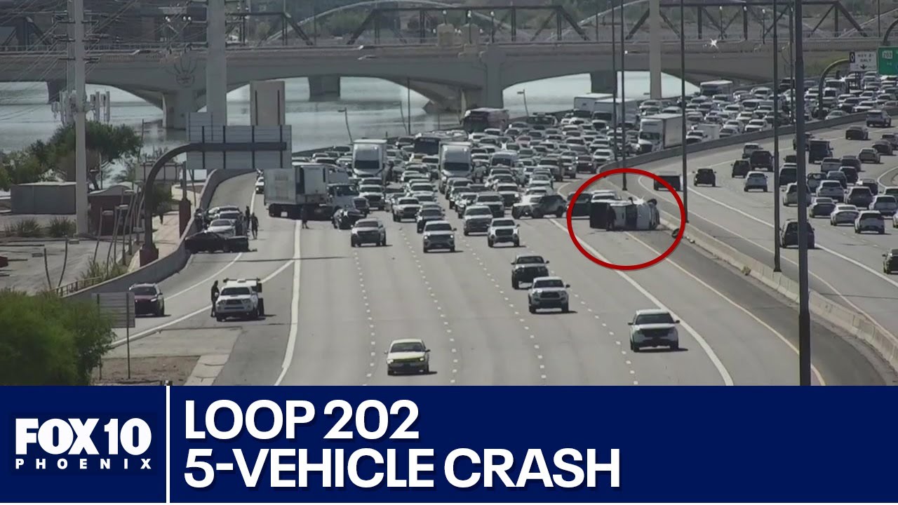 Rollover crash on Loop 202 in Scottsdale - YouTube