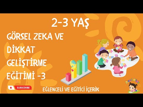 2-3 Yaş Çocuklar için Dikkat ve Görsel Zeka  Geliştirme Eğitimi 3 / Eğlenceli Görsel Zeka Oyunlu