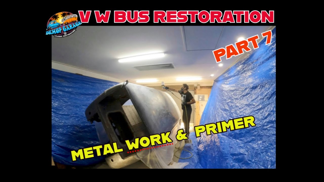 VW bus restoration // Double door 64, metal work & primer 
