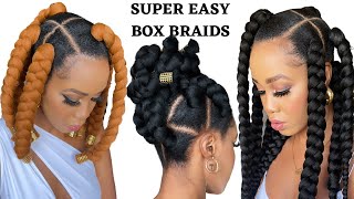 🔥 EASY BOX BRAIDS / YARN METHOD/ RUBBER BAND METHOD /TENSION FREE/  4 TECHNIQUES Tupo1