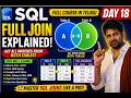 SQL FULL JOIN Explained in Telugu | Day 18 | SQL Full Course