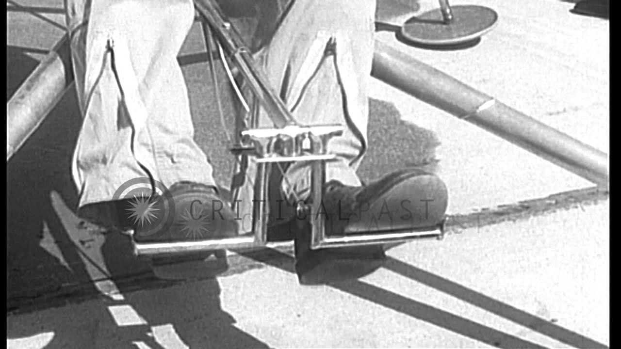 Rocket powered helicopter called Pinwheel in flight at an airfield in Los Alamito...HD Stock Footage