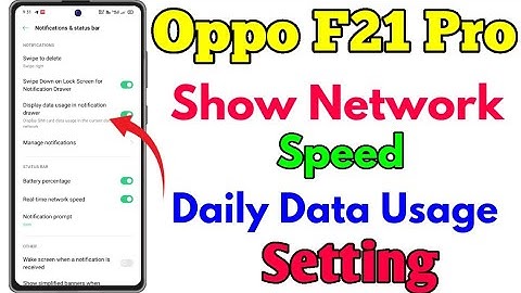 Oppo F21 Pro Real Time Network Speed And Daily Data Usage || How To Show Network Speed Oppo F21 Pro