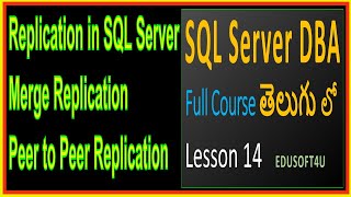 Replication in SQL Server(Merge, Peer to Peer)-SQL Server DBA Full Online course in Telugu-Lesson 14