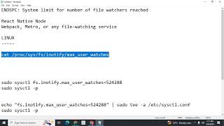 Famous ENOSPC: System limit for number of file watchers reached react native solved Profile