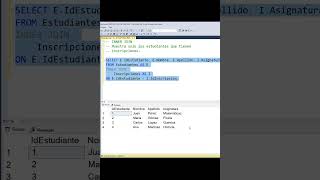 Ejercicio Práctico de INNER JOIN #sql #sqlserver #windows