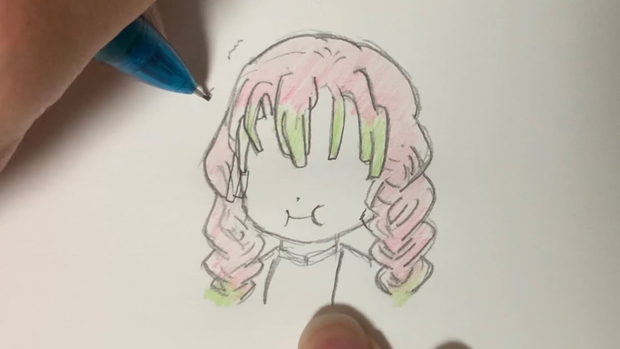 かんたん絵の描き方 鬼滅の刃 甘露寺蜜璃 ちびキャライラスト 通常速 ゆっくり Youtube