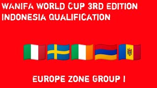 WANIFA WORLD CUP 3RD EDITION INDONESIA QUALIFICATION EUROPE ZONE GROUP I