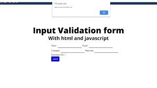 How can we make validate form with javascript | input validation |by zainXpert