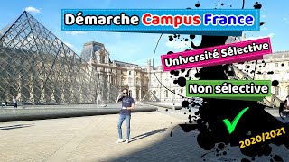 Les Universités Sélective et non sélective  démarches visa d'étude campus France 2021 avec Walid PH