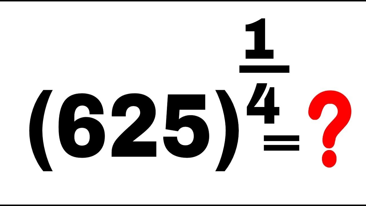 😳 CLEAN BASIC MATHEMATICS (625)^1/4= ? 
