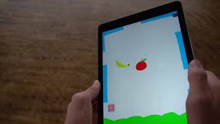 「Springin'」で作ったiPadを傾けてバナナをリンゴにぶつけるゲーム - 窓の杜