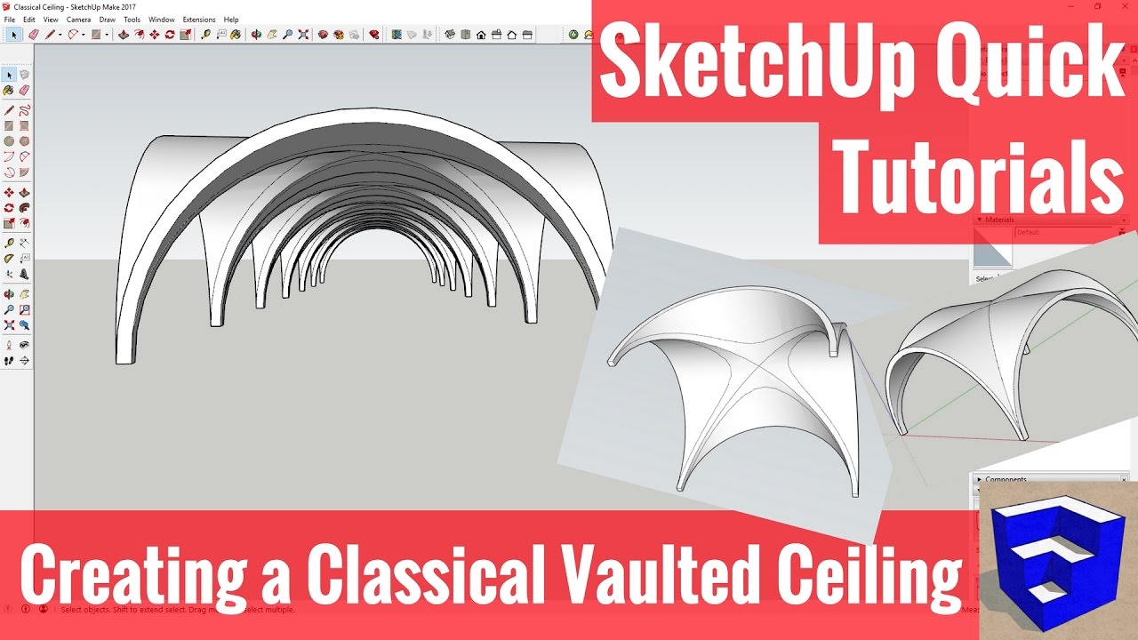 Modeling A Classical Vaulted Ceiling In Sketchup Sketchup Quick Tutorials