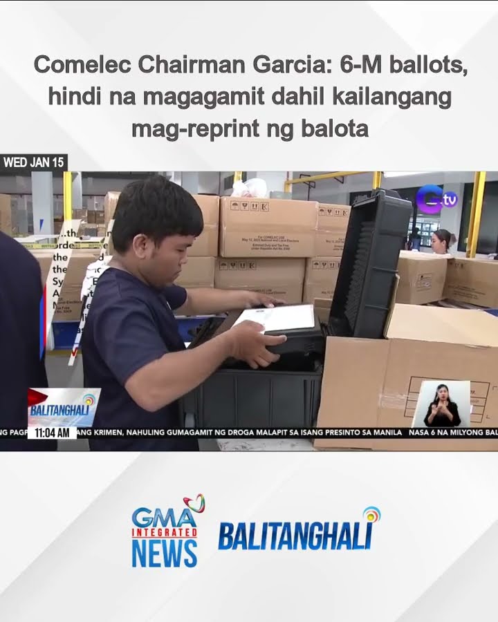 Comelec Chairman Garcia: 6-M ballots, hindi na magagamit dahil kailangang mag-... | Balitanghali