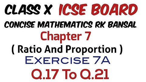 Exercise 7A Class 10 Maths ICSE Board