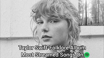 Taylor Swift-Folklore Album Most Streamed Songs On Spotify