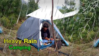 Solo Camping In Forest India | Rain Camping In Kashmir | Relaxation | Irfan Camping Vlogs