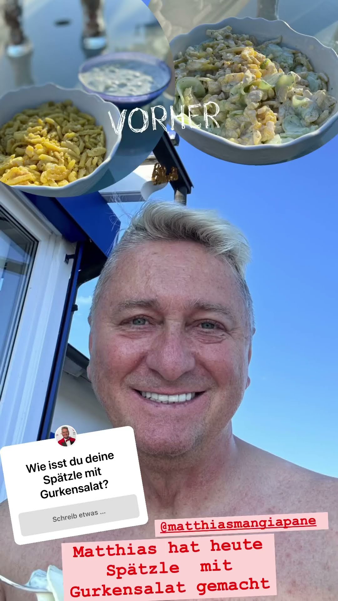 Spätzle überbacken mit Ei und dazu Gurkensalat🥒 ich liebe es Wie isst ...