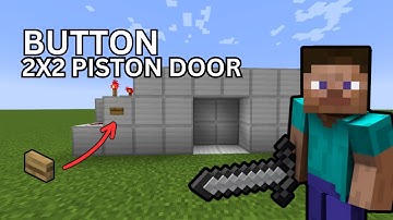 Minecraft Tutorial: How To Make a 2x2 Piston Door With a Button