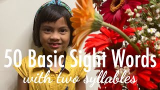 50 Basic Sight Words with 2 Syllables | Grade 1 English Requirement