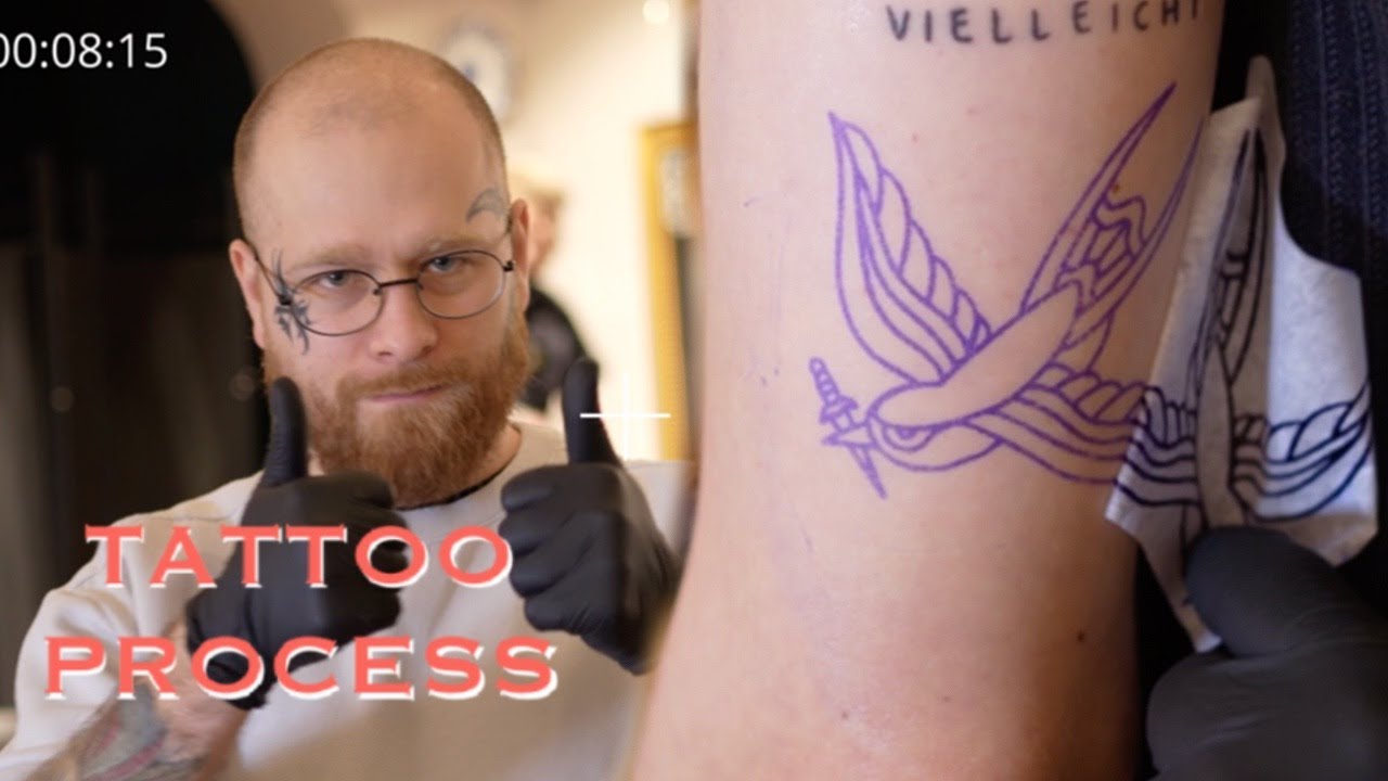  Old school tattoo bird/ tattoo real time - YouTube
