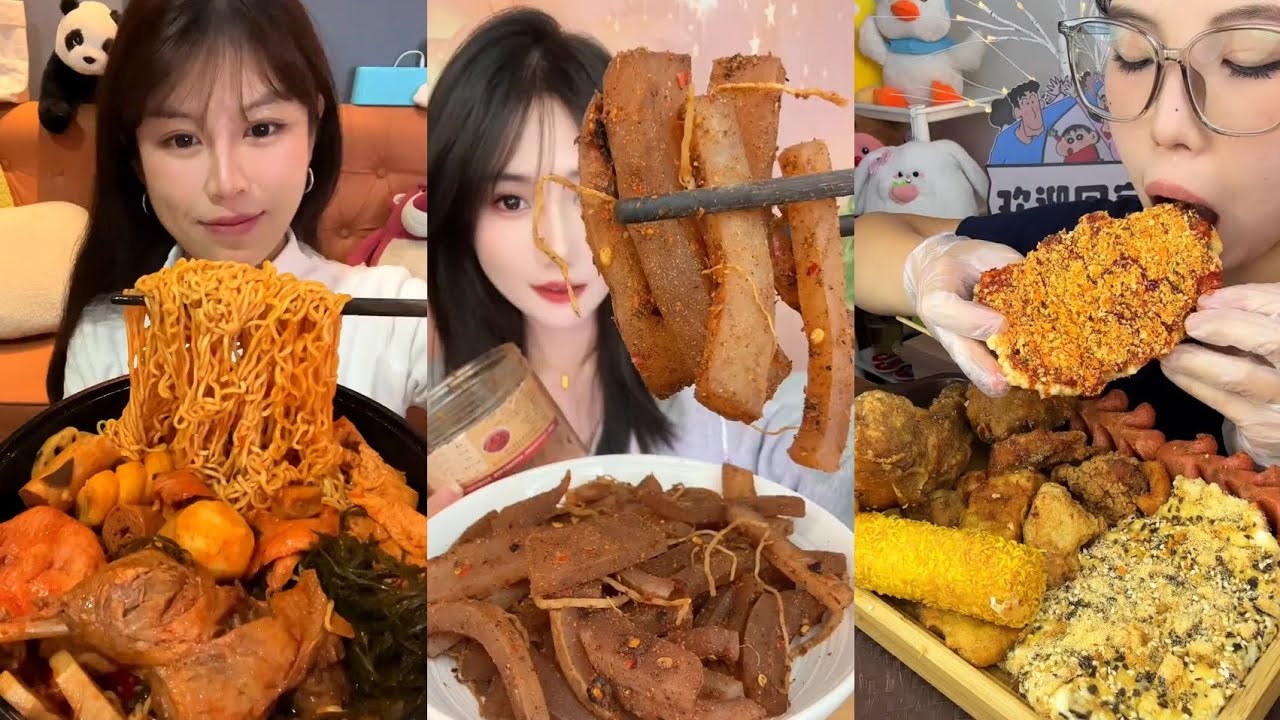 【MUKBANG】SUPER DELICIOUS FRIED PLATTER & EXTRA SPICY CAO’S DUCK NECK FEAST 🥵🍗