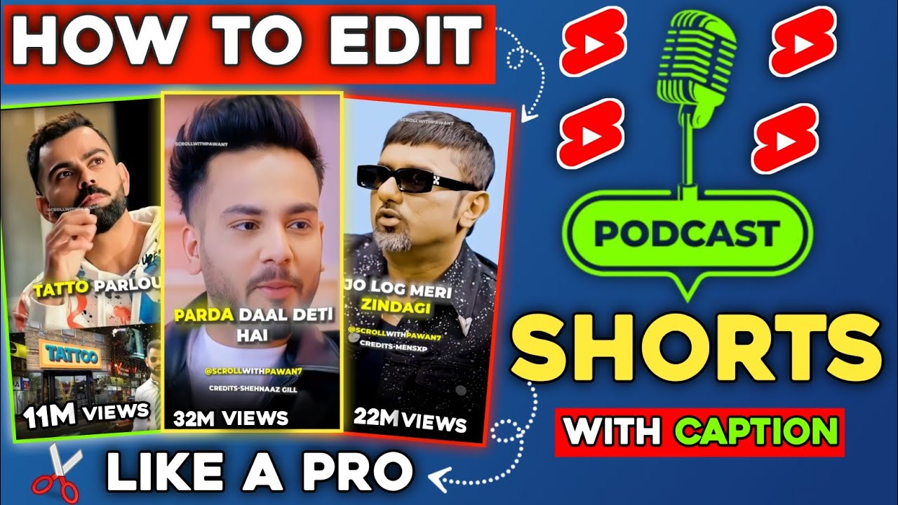 How To Make Podcast Shorts Like @ScrollWithPawan7 | Podcast Shorts kaise banaye|