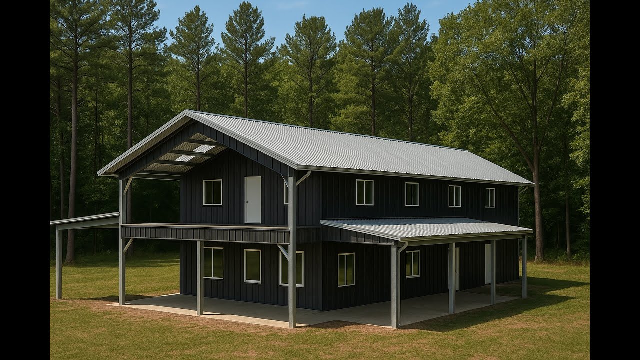 Ultimate 32x70 Gable-Roof Barndominium Kit [Double Lean-To] - YouTube