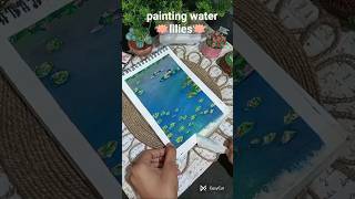 painting claude monet waterlilies 🪷| TheBhumiTouch #art #waterlily #painting #viral #watercolor