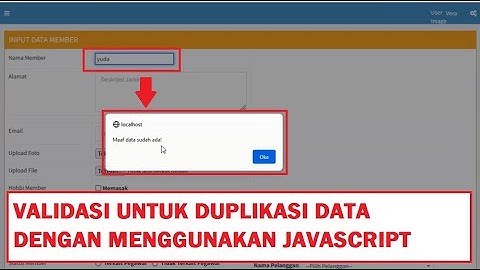 Validasi duplikasi data dengan javascript