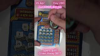 Day 280 Scratch Off - $1111 Spent, How Much Won? 💰 #scratchoff #lottery #challenge