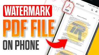 How to add Watermark logo in PDF file on Mobile | Put free watermark on PDF file on Phone |