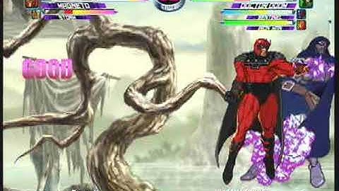 MvC2: Magneto Guard Cancel to 3 Throw 95% Sequence